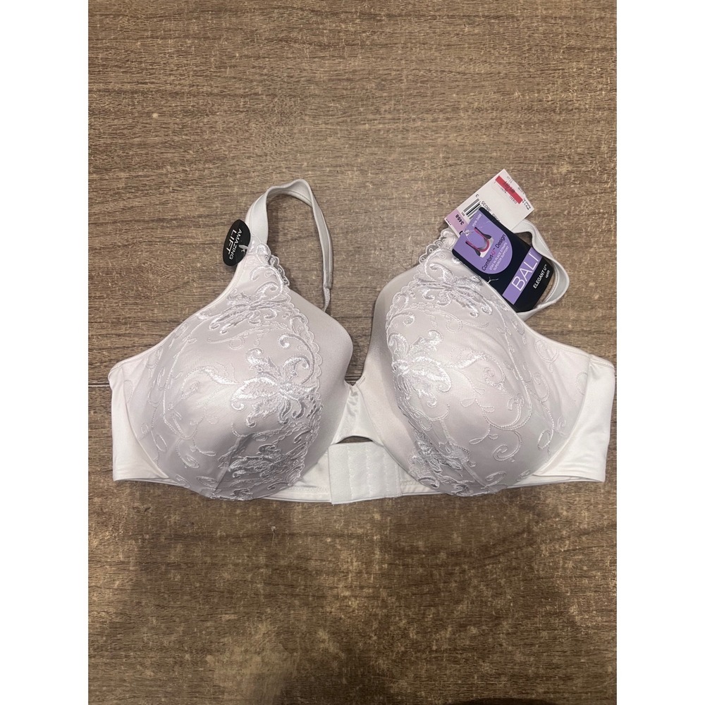 Bali Elegant U Uplift Bra White Lace Style 3468 Size 42D NWT Lightly Lined‎
